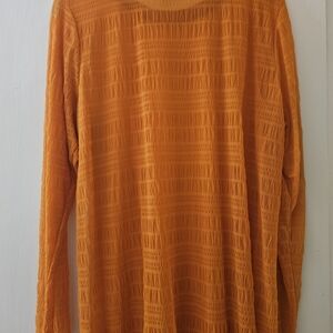 LOGO by Lori Goldstein Orange Textured Top